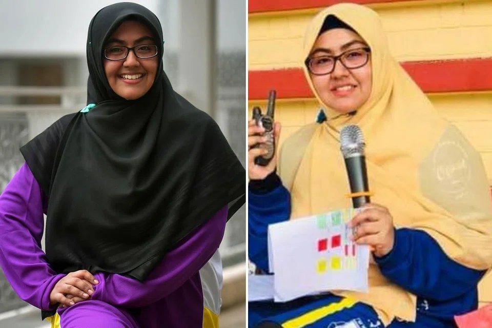 LEBIH RINGAN: Ustazah Hafizah berjaya mengurangkan berat badan daripada 79 kilogram (gambar kanan) pada akhir tahun lalu kepada 69 kilogram (gambar kiri) sekarang menerusi senaman dan puasa berkala. - Foto-foto BH oleh KUA CHEE SIONG, ihsan HAFIZAH ABDUL MAJID