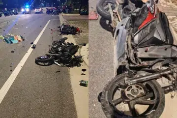 Dua remaja bertembung dan meninggal dunia akibat kecederaan parah sewaktu bermain dengan motorsikal 