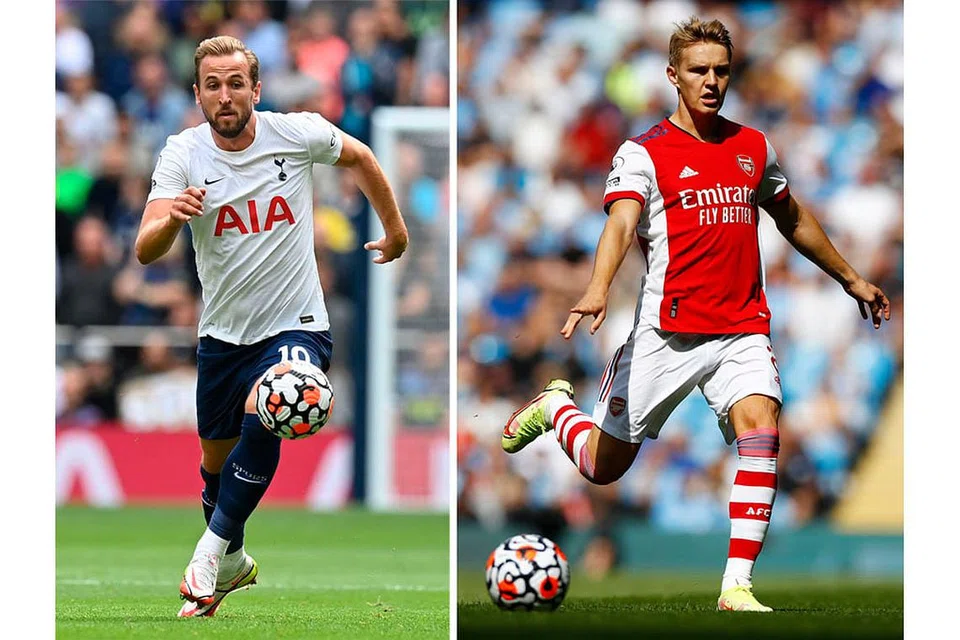 Harry Kane (kiri) dan Martin Odegaard (kanan)- Foto-foto AFP/REUTERS
