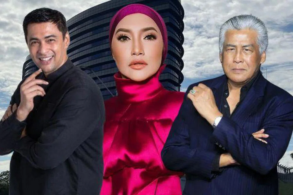 (Dari kiri) Angkasawan Malaysia, Datuk Dr Sheikh Muszaphar Shukor Al Masrie Sheikh Mustapha; penyanyi, Ziana Zain; dan pelakon, Datuk Jalaluddin Hassan, merupakan tiga selebriti Malaysia yang dirakam keterangan oleh Suruhanjaya Pencegahan Rasuah Malaysia (SPRM) untuk membantu siasatan kes rasuah dan pengubahan wang haram membabitkan syarikat perunding kewangan.