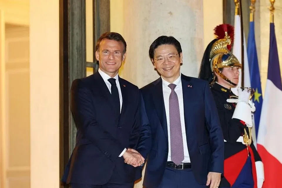Timbalan Perdana Menteri, Encik Lawrence Wong, mengadakan pertemuan bersama  Presiden Perancis, Encik Emmanuel Macron, pada 11 April. 