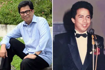 WALAU HIDAPI PENYAKIT, TETAP TERUS BERAKSI: Allahyarham Halil - dalam gambar kanan yang dirakam pada 2015 - masih aktif pada usia 70 tahun dan sempat menyanyi dalam acara di Wisma Geylang Serai pada 25 Mei lalu. Gambar kanan pula Halil ketika membuat persembahan pada 2008. - Foto-foto FAIL