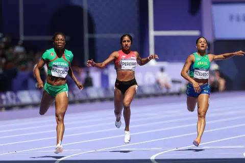 Shanti Pereira berada di kedudukan terakhir dan gagal layak ke separuh akhir acara 200 meter pada 5 Ogos.