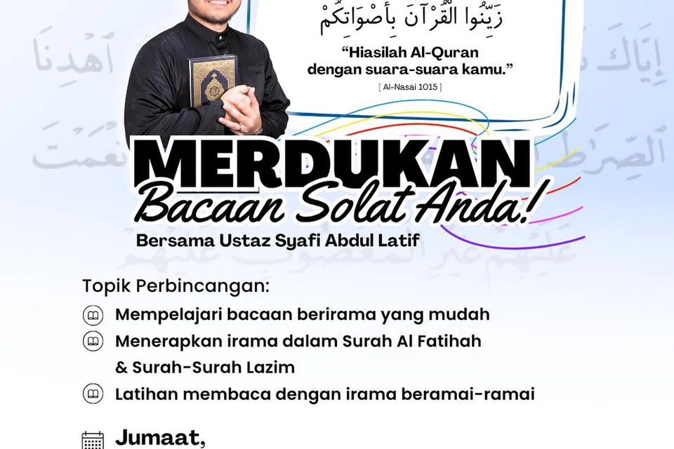 Program ‘Merdukan Bacaan Solat Anda’ dapat membantu dalam memperbaiki dan memperindah bacaan dalam solat. 