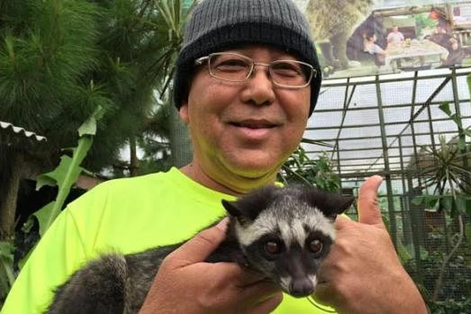 JINAK: Penulis dengan Musang Pandan di Desa Cikole.