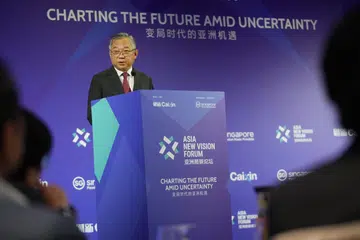 Timbalan Perdana Menteri merangkap Menteri Perdagangan dan Perusahaan, Encik Gan Kim Yong, menyampaikan ucaptama di Forum Visi Baru Asia 2025 pada 11 September.