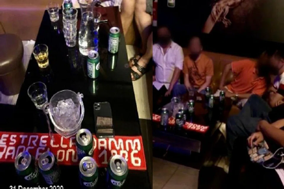 Club V5 Tycoon di 21 Cuscaden Road, Ming Arcade didapati telah membolehkan pelanggan meminum arak pada 31 Disember 2020, 11.15 malam. - 