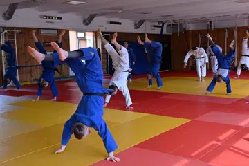TERUS BERLATIH: Anggota pasukan judo Ukraine terus berlatih di Kyiv, di sebalik pencerobihan Russia. 