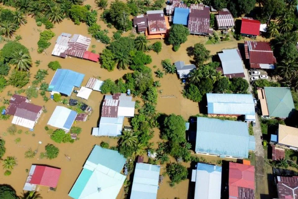Situasi banjir yang berlaku di daerah Telupid, Sabah.