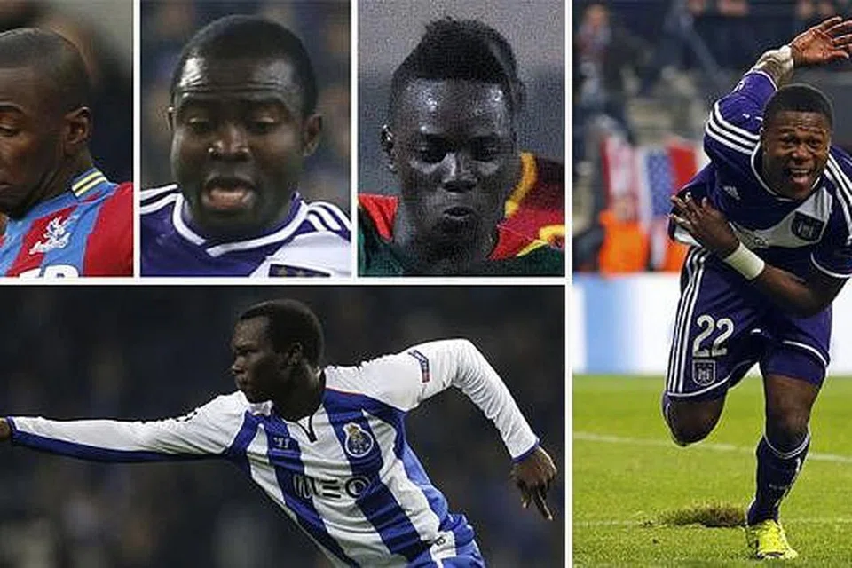 (Ikut arah jam dari kiri teratas) Yannick Bolasie, Frank Acheampong, Bertrand Traore, Chancel Mbemba dan Vincent Aboubakar