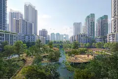 LEBIH BANYAK KEDIAMAN: Lakaran artis bagi kawasan perumahan di Keppel pada masa depan yang membentuk sebahagian daripada Greater Southern Waterfront.