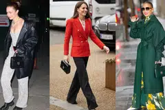 Bergaya dengan beg. (Dari kiri) Pelakon Amerika, Jessica Alba, Puteri Wales, Kate Middleton dan model Amerika Syarikat,Gigi Hadid membawa beg Aspinal of London.
