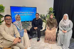 KESEIMBANGAN: Dalam Facebook Live Berita Harian dengan Andalus ini, beberapa isu dikupas untuk membantu individu mencapai keseimbangan antara dunia dan akhirat. (Dari kiri) Hakim Yusof, Shahida Sarhid, Ustaz Mohammad Fitry Redwan, Ustazah Siti Radiah Hassan dan Ustazah Amalina Nasir. - Foto BH oleh DAHLIA ZULKIFLI