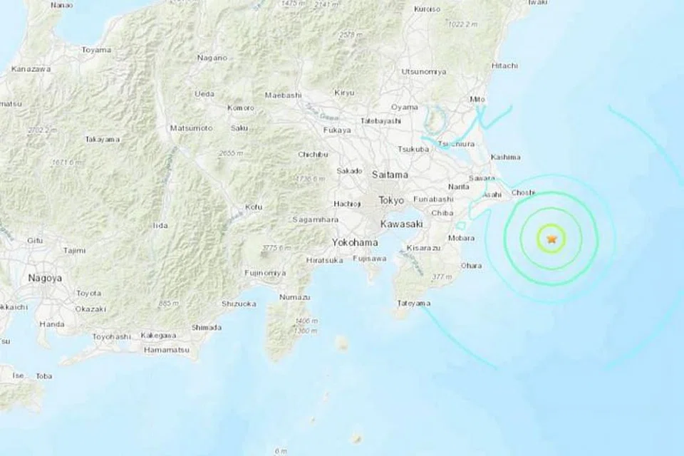 Gegaran dirasakan di kawasan Tokyo yang lebih besar. 