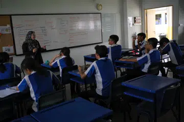 Pelajar dan guru Sekolah Menengah Jurong West membuat penyesuaian semasa dalam kelas apabila sekolah itu menjalankan simulasi gangguan bekalan kuasa elektrik sempena Hari Pertahanan Mutlak pada 15 Februari.