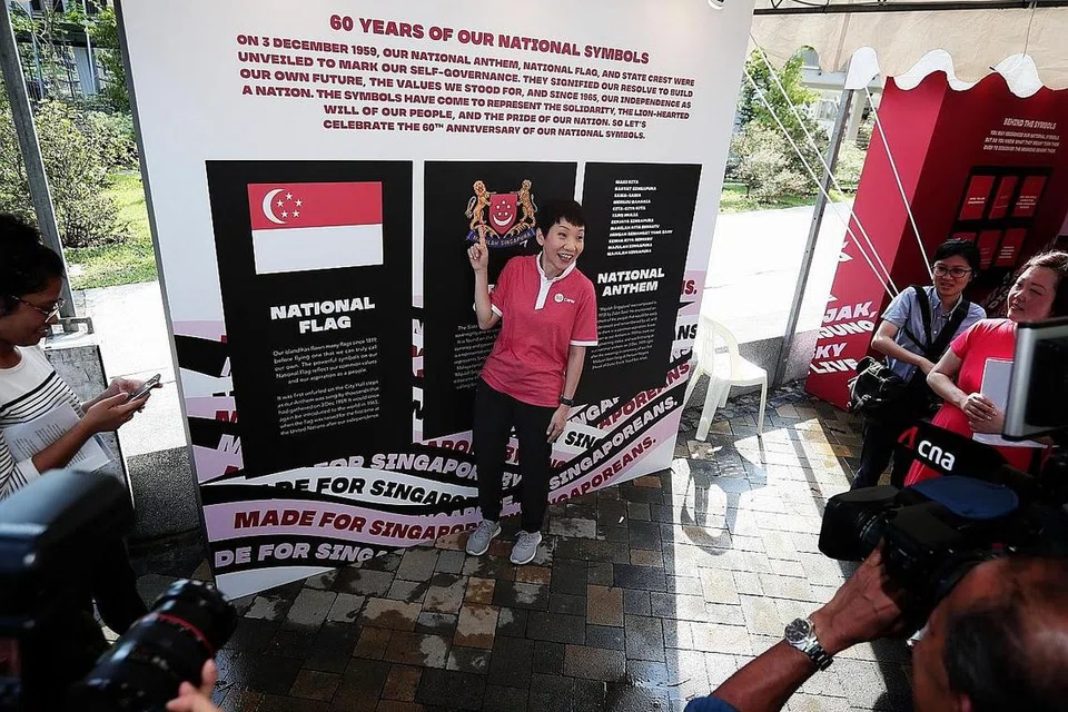 VERSI BARU: Menteri Kebudayaan, Masyarakat dan Belia, Cik Grace Fu, umumkan Lagu Kebangsaan akan dikemaskini. - Foto BH oleh KELVIN CHNG