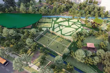 KEMUDAHAN SUKAN DISEDIAKAN: Enam lagi kemudahan Sports-In-Precinct (SIP) akan dibangunkan dalam beberapa tahun mendatang, termasuk di Taman Jurong (dalam gambar lakaran artis), bagi memenuhi keperluan sukan orang ramai. - Foto SPORTSG 