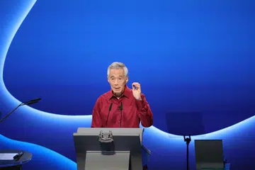 RAPAT HARI KEBANGSAAN: Perdana Menteri, Encik Lee Hsien Loong semasa menyampaikan ucapan Rapat Hari Kebangsaan (NDR) pada Ogos 2022 lalu. 