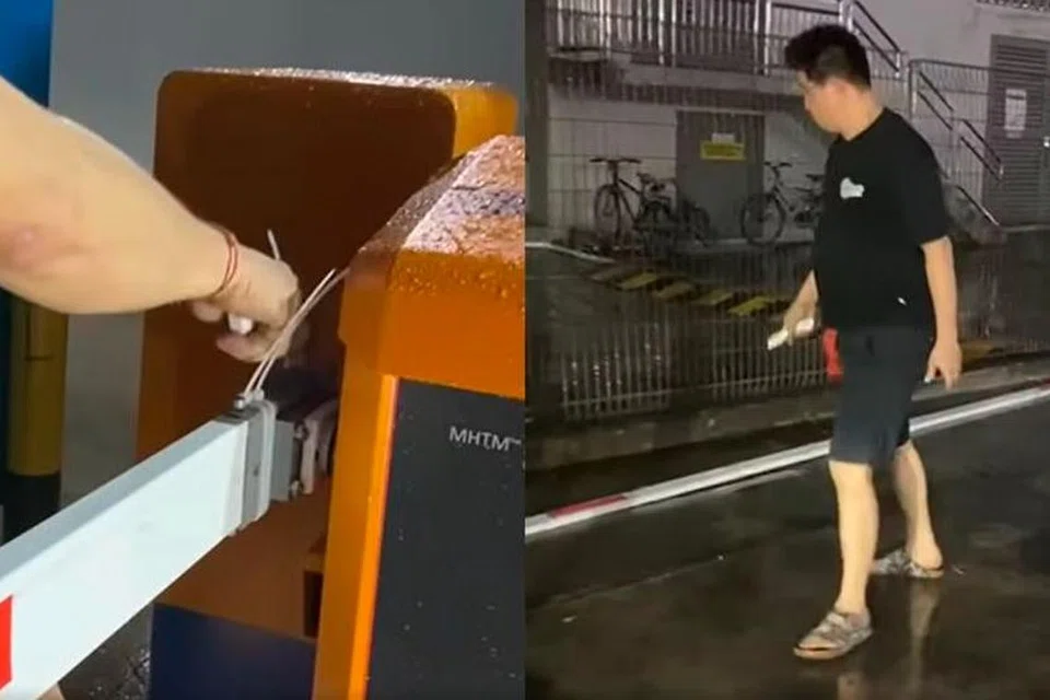 Kew Ah Hing dituduh menggunakan pisau lipat untuk menanggalkan empat palang adangan gantri tempat letak kereta di Bangunan West Connect di Buroh Street di Pioneer pada 24 Mei.