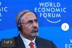 Gambar fail menunjukkan Encik Aidarous al-Zubaidi, pemimpin kumpulan pemisah utama Yaman STC, menghadiri mesyuarat tahunan Forum Ekonomi Dunia di Davos, Switzerland, pada 17 Januari 2024.