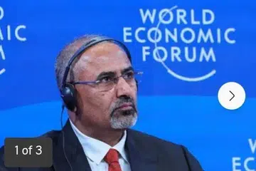 Gambar fail menunjukkan Encik Aidarous al-Zubaidi, pemimpin kumpulan pemisah utama Yaman STC, menghadiri mesyuarat tahunan Forum Ekonomi Dunia di Davos, Switzerland, pada 17 Januari 2024.