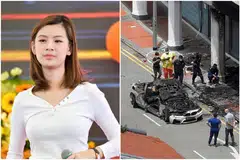 BERKORBAN APA SAHAJA: Cik Raybe Oh Siew Huey mengalami kelecuran teruk pada 80 peratus tubuhnya dan kini bertarung nyawa di Hospital Besar Singapura (SGH) selepas cuba menyelamatkan teman lelakinya dan kawan-kawannya yang terperangkap dalam kereta BMW yang terbakar. - Foto MICHAEL TAY PHOTOGRAPHY, ALPHONSUS CHERN 