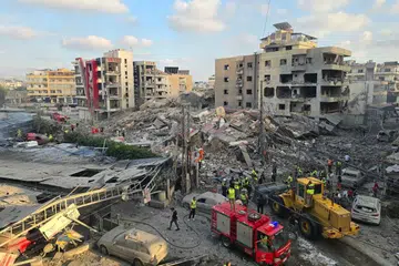 Hospital Jabal Amel di bandar Tyre, selatan Lebanon, serangan, Israel, konflik Timur Tengah