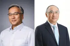 Encik Pang Kin Keong (kiri) akan menggantikan Encik Alan Chan Heng Loon sebagai pengerusi Penguasa Pengangkutan Darat (LTA) mulai September.