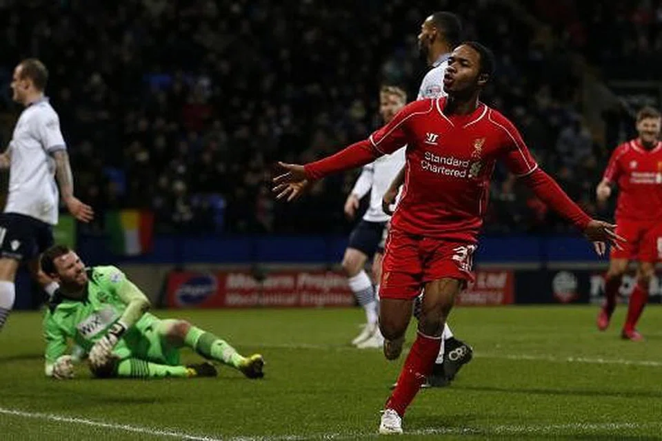 WIRA PASUKAN: Raheem Sterling membantu Liverpool bangkit apabila beliau menjaringkan gol penyamaan lima minit sebelum perlawanan berakhir.