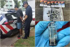 Vape dan komponen berkaitan ditemui dalam kenderaan seorang lelaki yang disyaki terlibat dalam pengedaran vape.