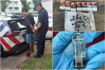 Vape dan komponen berkaitan ditemui dalam kenderaan seorang lelaki yang disyaki terlibat dalam pengedaran vape.