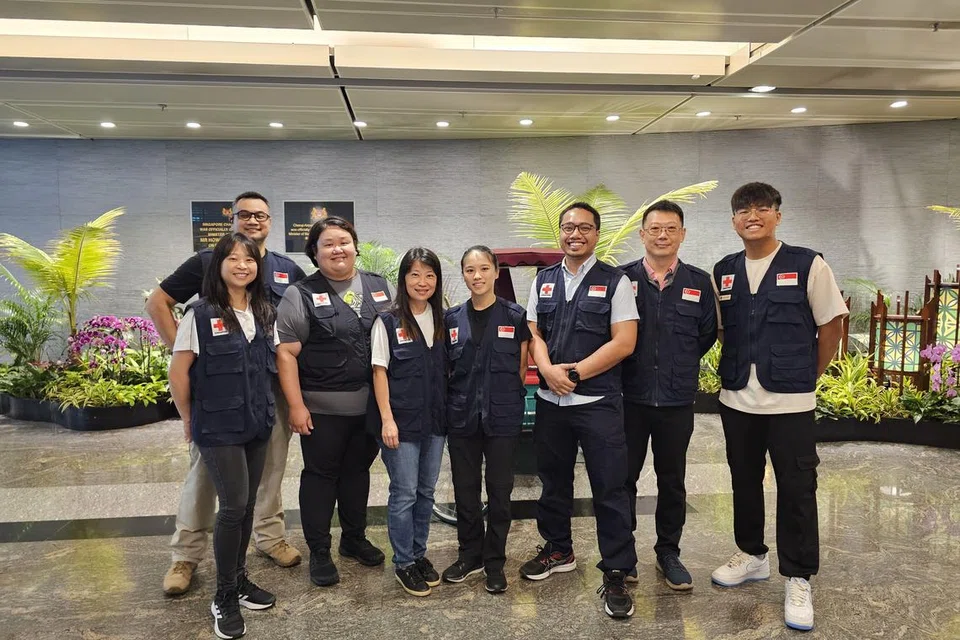 Sepasukan lapan sukarelawan Palang Merah Singapura (SRC) telah dikerahkan ke Kahirah, Mesir, dari 22 hingga 28 April untuk membantu dengan pembungkusan barangan bantuan dan bekalan perubatan, serta bagi membantu memperoleh keperluan kemanusiaan lain.