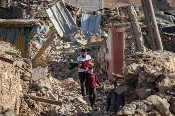 MUSNAH: Gempa bumi berukuran 6.8 pada skala Richter  melanda kawasan pergunungan 72 kilometer ke barat daya bandar pelancongan Marrakesh, menurut Kajian Geologi Amerika Syarikat.
