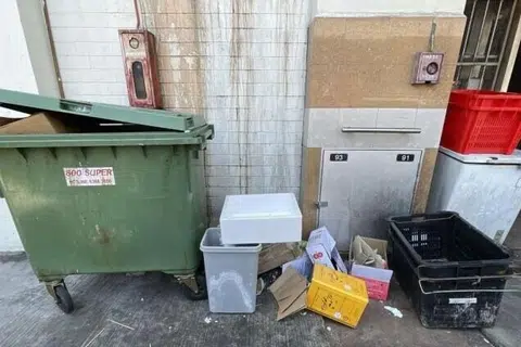 Sampah yang dibuang sembarangan di Serangoon Avenue 2 dan 3. Kawasan kotor sedemikian berpotensi menjadi tempat perlindungan tikus.
