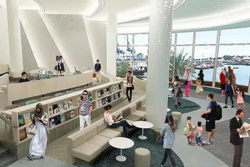 TEMPAT BARU: Jumlah pengunjung ke perpustakaan baru di VivoCity Mall, dekat stesen MRT HarbourFront, apabila dibuka 12 Januari depan dijangka mencapai 1.5 juta - meningkat tiga kali ganda berbanding seramai 500,000 orang yang mengunjungi Perpustakaan Awam Bukit Merah tahun lalu. - Foto LEMBAGA PERPUSTAKAAN NEGARA