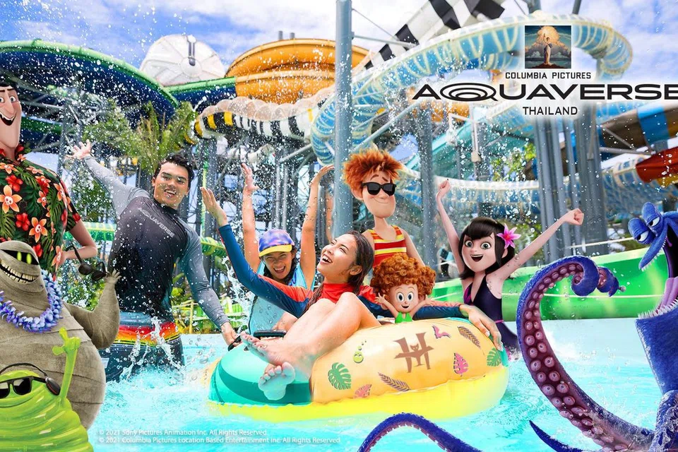 TARIKAN PATTAYA: Taman tema Aquaverse menyediakan permainan air dan persembahan ‘live’ yang dipadankan daripada beberapa filem terbitan Sony Pictures/Columbia Pictures.