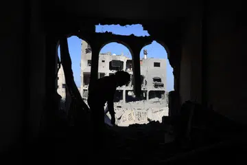 MUSNAH: Sebuah kem pelarian di Jaluran Gaza pada 17 November 2023.