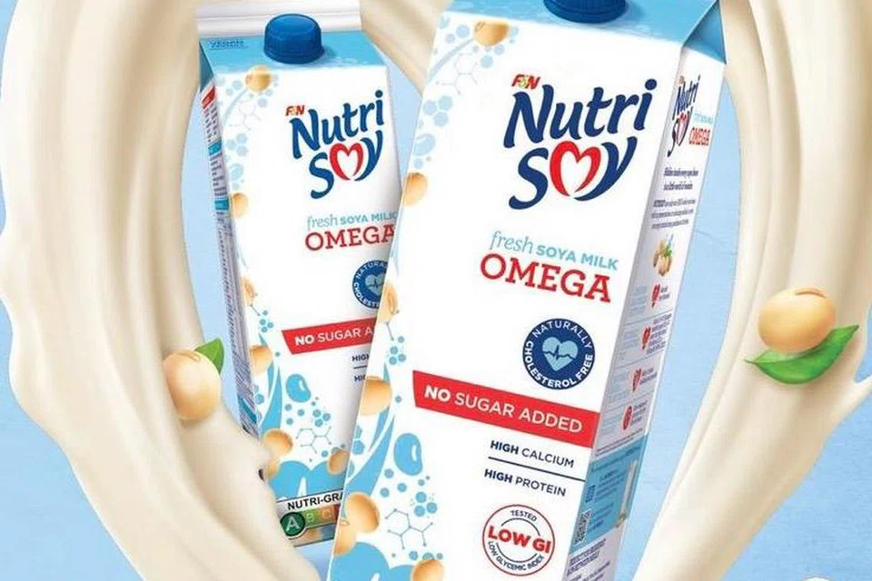 Susu soya, Nutrisoy Fresh Soya Milk Omega No Sugar Added.