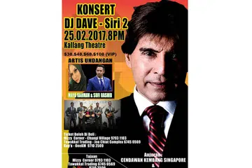 KONSERT DJ DAVE: Penyanyi veteran Datuk DJ Dave telah diundang pihak penganjur Cendawan Kembang Singapore atas permintaan peminat.
