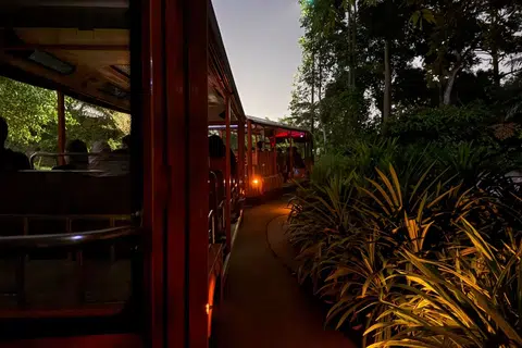 Pakej Colugo Camp juga termasuk lawatan ke Safari Malam di mana kami dapat meneroka taman itu dengan menaiki tram.
