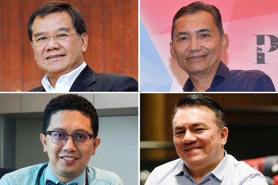 SENARAI PENGADIL ANUGERAH JAUHARI: (Gambar atas dari kiri) Encik Abdullah Tarmugi dan Encik Saat A. Rahman. (Gambar bawah dari kiri) Profesor Madya Abdul Razakjr Omar dan Encik Suhaimi Rafdi