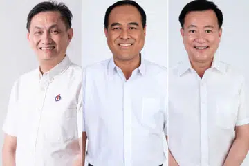 PAP dijangka menggantikan tiga daripada lima pengerusi cawangan Aljunied parti itu: (Dari kiri) Encik Kenny Sim, Encik Shamsul Kamar, dan Encik Victor Lye.
