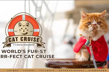 KUCING PUN IKUT BELAYAR: Sempena Hari Antarabangsa Kucing pada 8 Ogos, pemilik kucing boleh membawa haiwan peliharaan mereka ini belayar atas kapal mewah bertiang tinggi Royal Albatross untuk sesi pelayaran dua jam setengah keliling perairan Singapura.