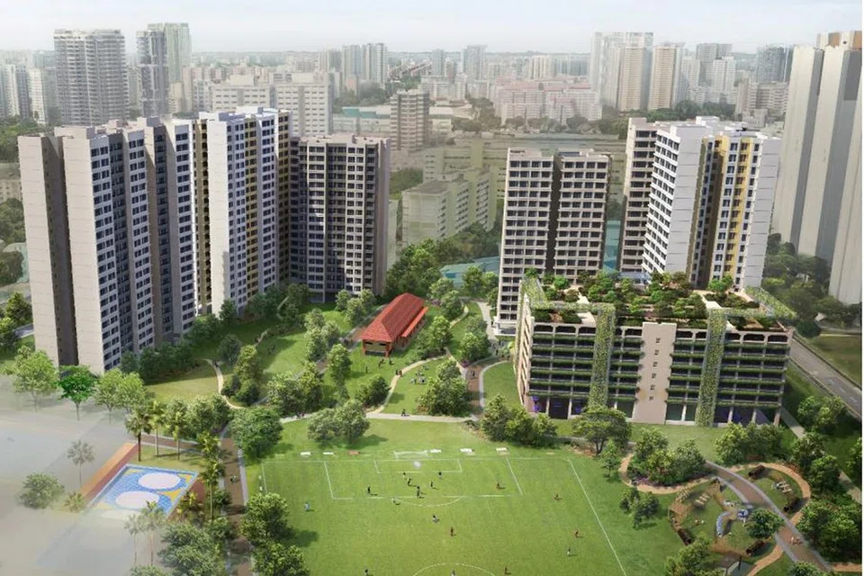 GAMBARAN ARTIS: 1,600 flat HDB akan dibina di Farrer Park. - Foto HDB