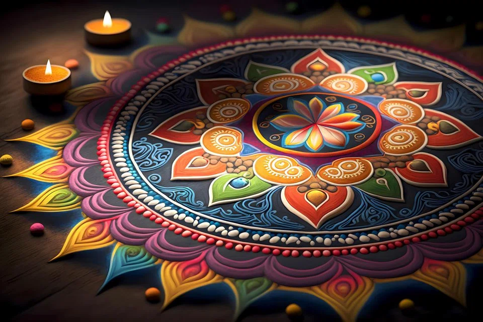 KARYA DEEPAVALI: Ibu bapa dan anak-anak mereka boleh mencuba dan menyaksikan karya berkenaan Deepavali. Mereka juga akan dapat merasa masakan perayaan seperti ‘pani puri’ di Hab Sukan Singapura.