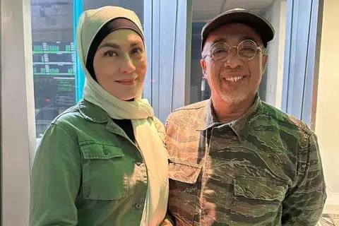MENYENTUH JIWA RAMAI: Kisah percintaan pelakon dan pengarah Sabri Yunus (kanan) bersama pelakon Angeline Tan hingga ke jenjang pelamin menyentuh perasaan ramai peminat drama seberang.
