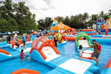 Taman air boleh kembung, Splashtopia, berlangsung hingga 31 Mac di Palawan Green di Sentosa.