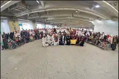 SELESAI LONTARAN TERAKHIR: Jemaah Jalaluddin Travel & Services Pte Ltd (JTS) bergambar pada 13 Zulhijah lalu di Kompleks Jamrah setelah menyelesaikan lontaran terakhir.