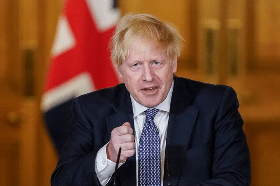 Perdana Menteri Britain Boris Johnson berucap di sidang akhbar pertamanya pada 30 April, sejak pulih dari dijangkiti Covid-19. - Foto AFP 
