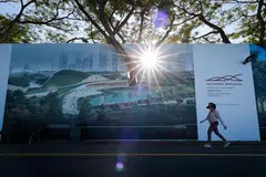 Taman Tugu Pengasas yang sedang dibangunkan dan dijangka siap pada 2028 di Bay East Garden, Gardens by The Bay.